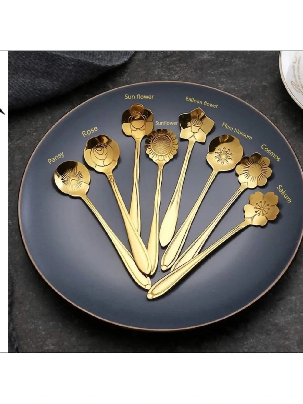 NEW 8pcs Stainless Steel Flower Spoon